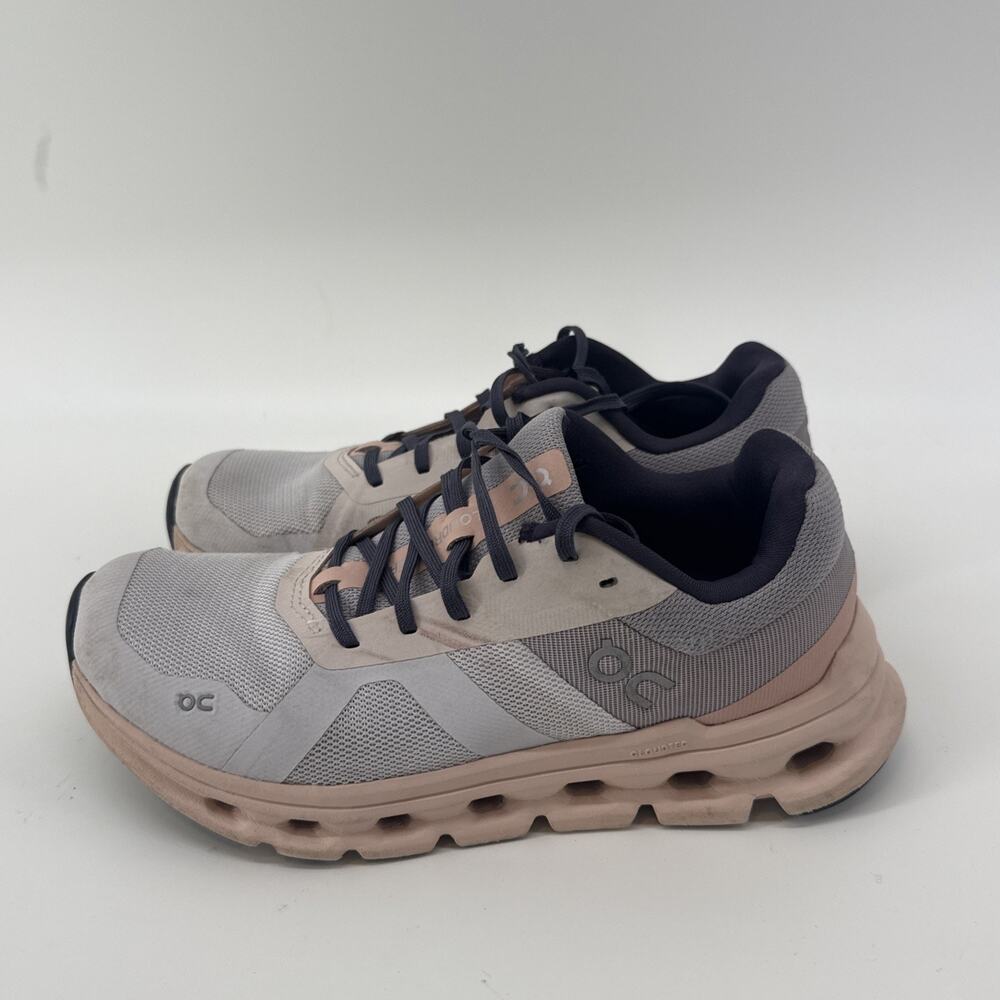 On Cloudrunner Womens Size 7.5 Gray Pink Athletic Running Walking Shoes Sneakers